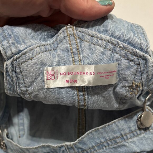 No Boundaries Denim Shortalls - Picture 4 of 4